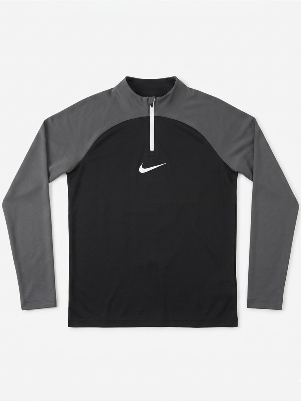 Nike Black and Gray Long-Sleeve Quarter-Zip Swim Rash Guard